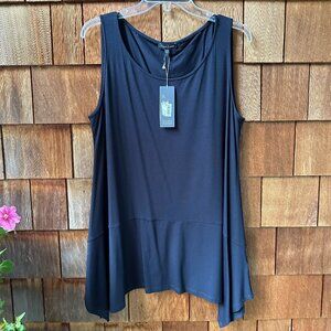 NWT Eileen Fisher Navy Blue Jersey Knit Sleeveless Tunic in Women's Large